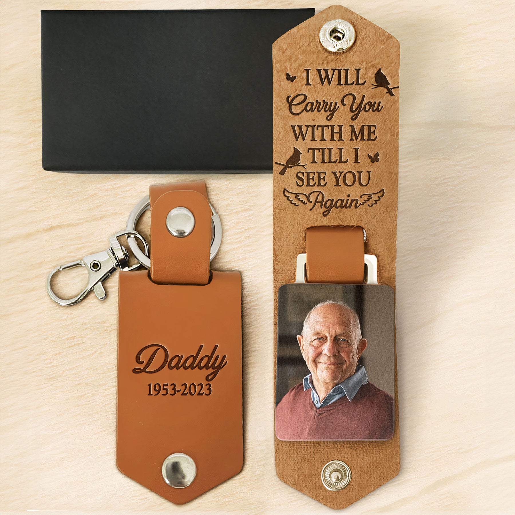Personalized Leather Folded Guitar Pick Holder Keychain #Whiskey Brown | ES  Corner